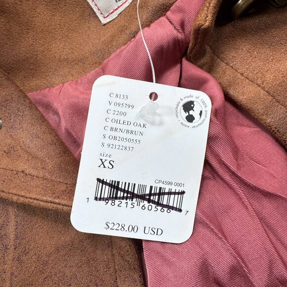 NWT Free People We The Free Knox Vegan Fringe Barn Jacket in Brown XS - Picture 8 of 16